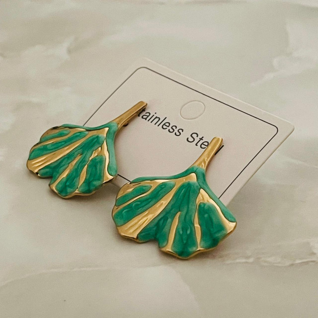Emerald Leaf Statement Earring