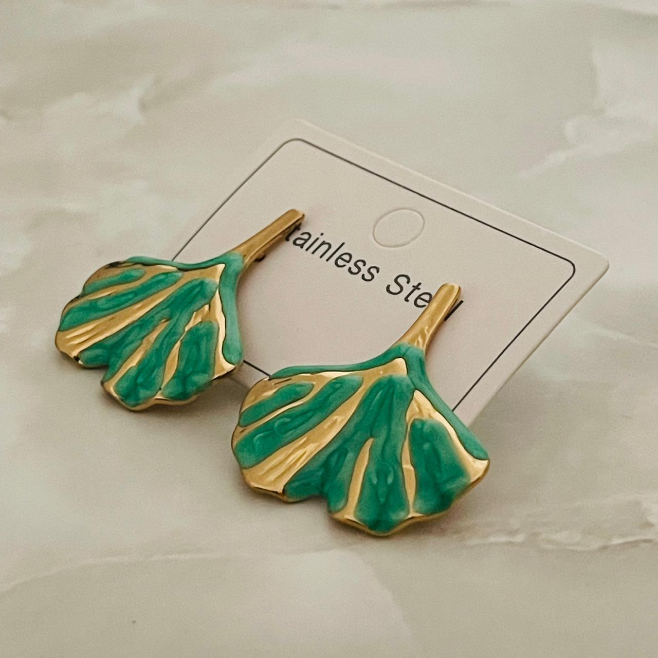 Emerald Leaf Statement Earring