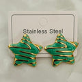 Mint Glaze Star Studs