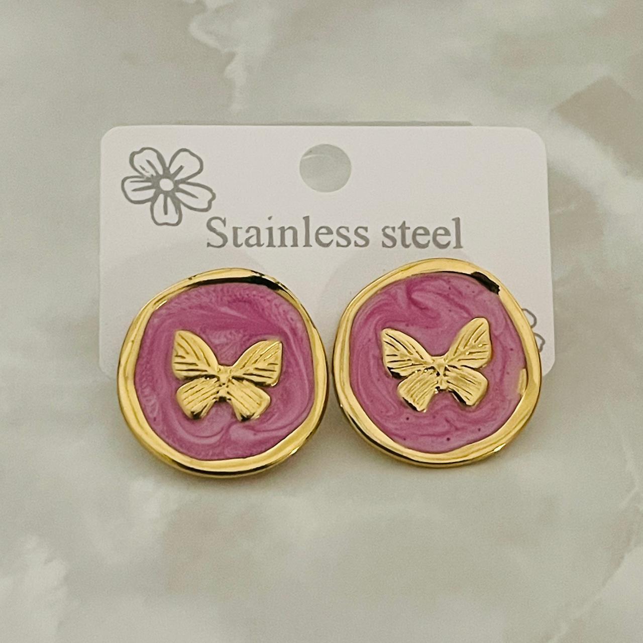 Blush Butterfly Studs