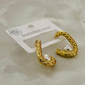 Luna Pearl Curve Earrings