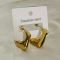 Gold Sculpted Wave Hoop Earrings