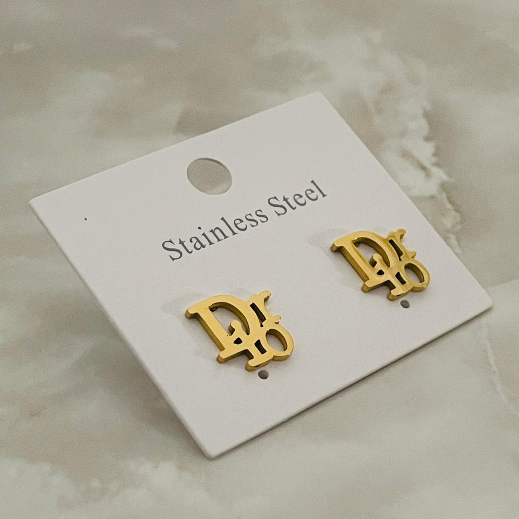 Dior-Inspired Logo Studs