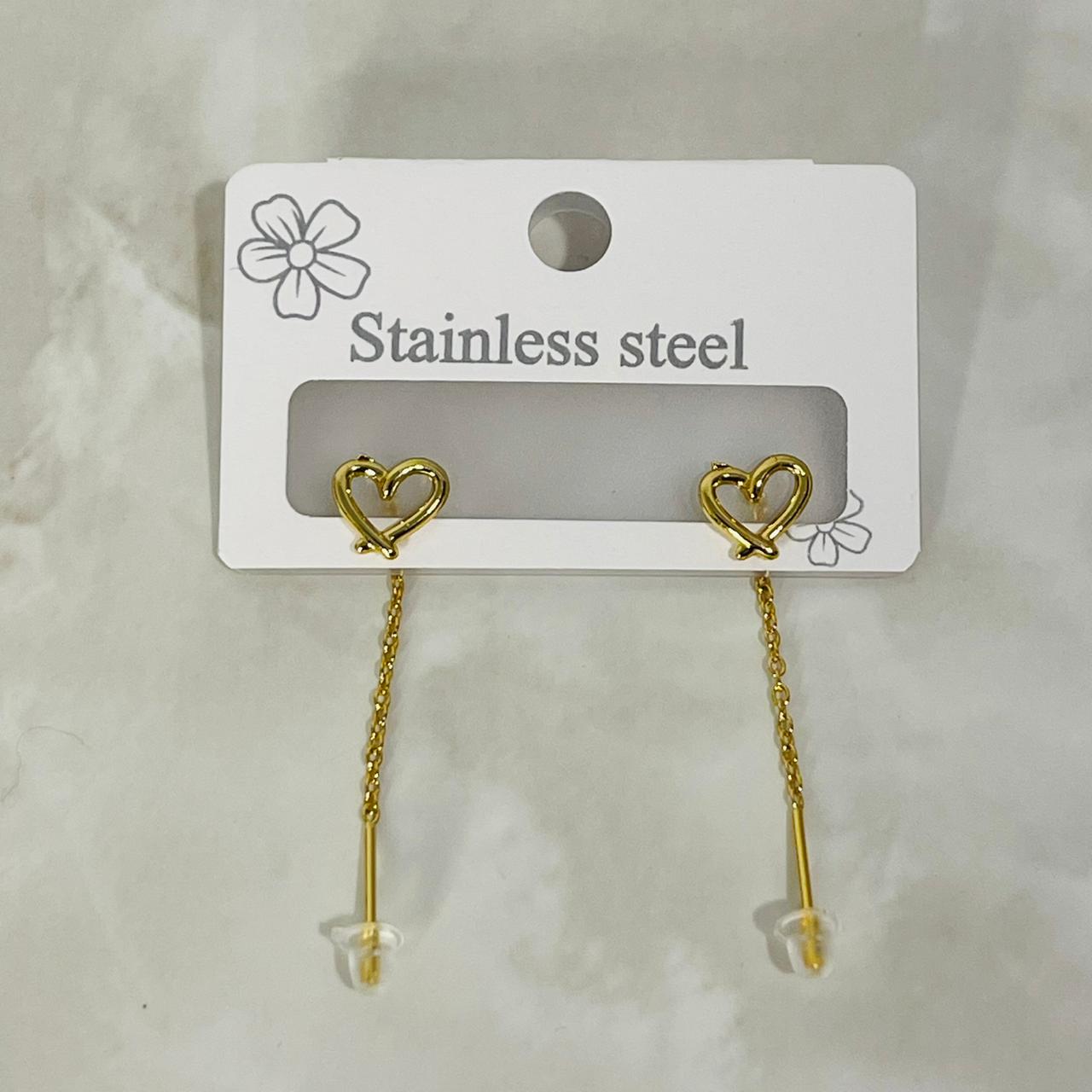 Open Heart Drop Earrings