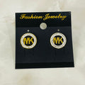 (MK Crystal Logo Studs)