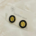 (Black & Gold Monogram Studs)