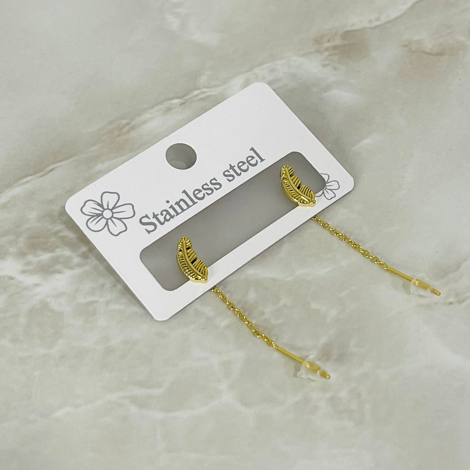 (Gold Chain Drop Studs)