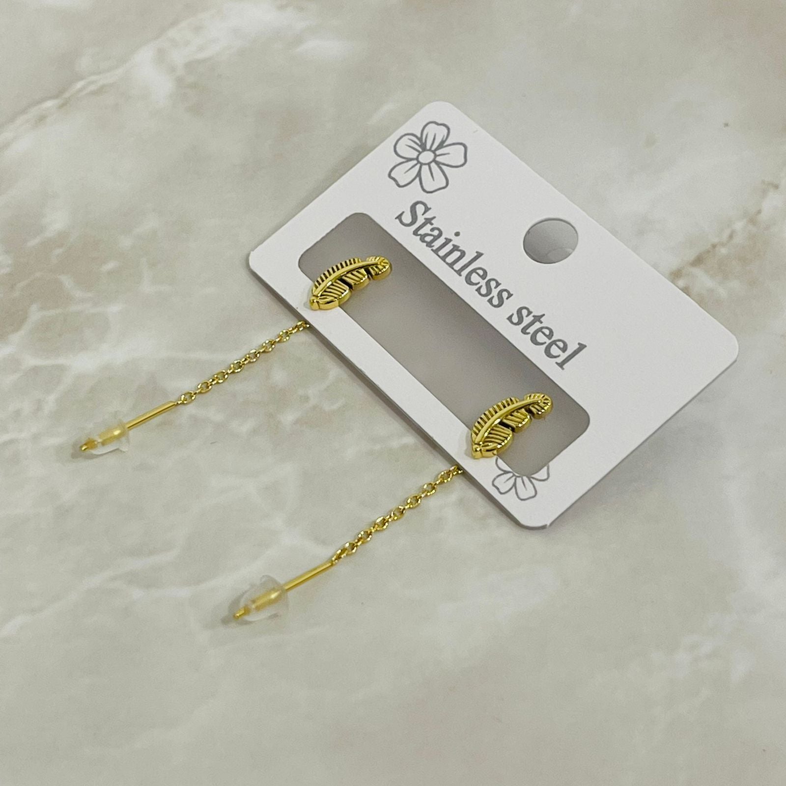 (Gold Chain Drop Studs)