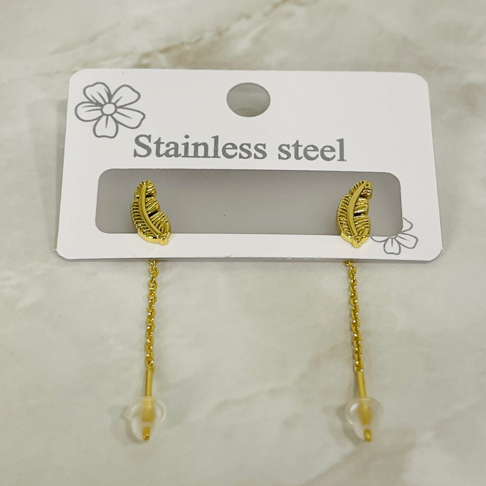 (Gold Chain Drop Studs)