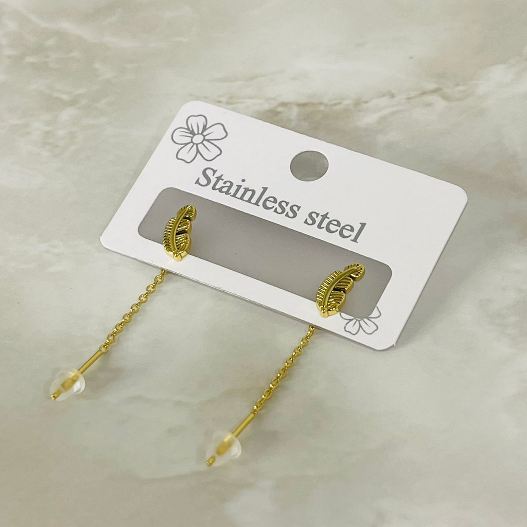 (Gold Chain Drop Studs)