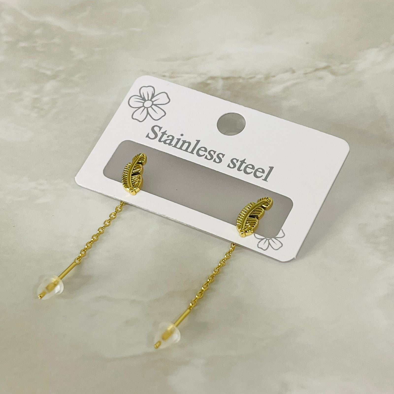 (Gold Chain Drop Studs)