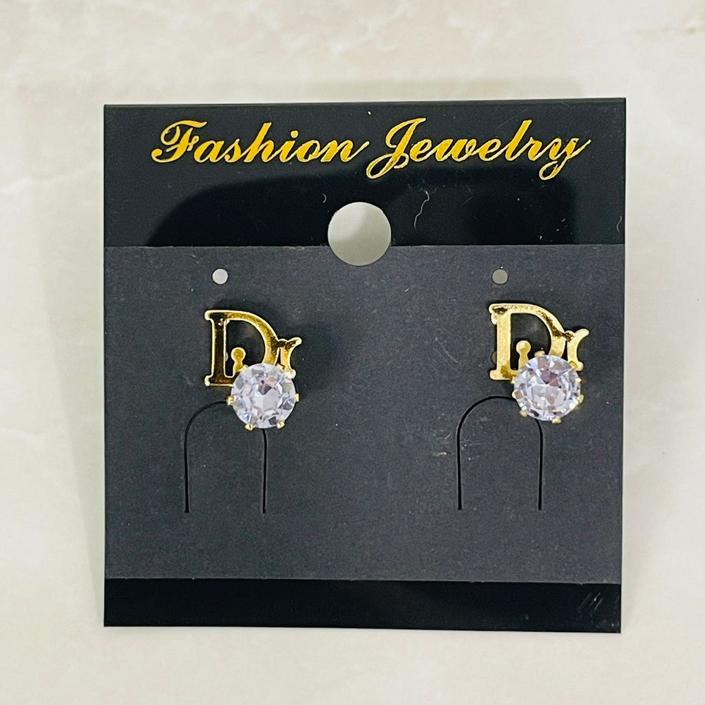 Dior Crystal Logo Studs)