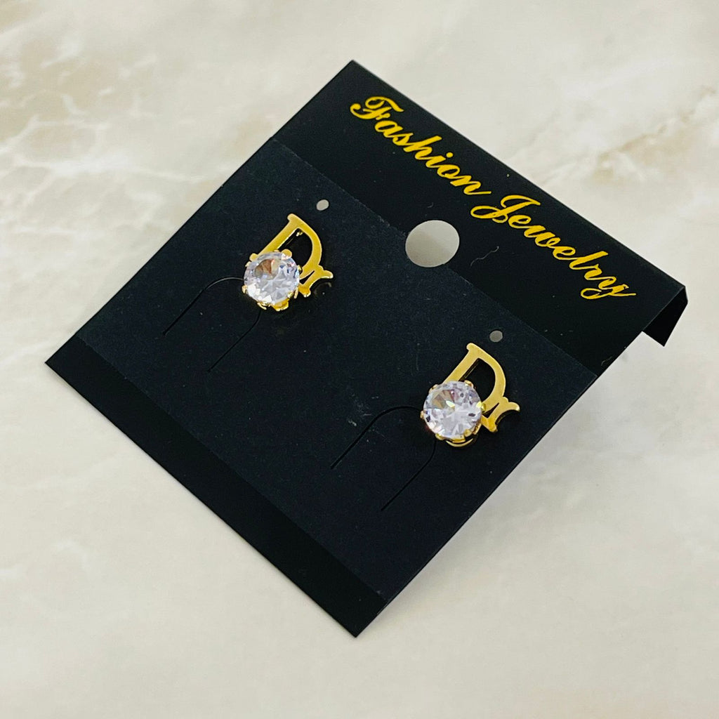 Dior Crystal Logo Studs)