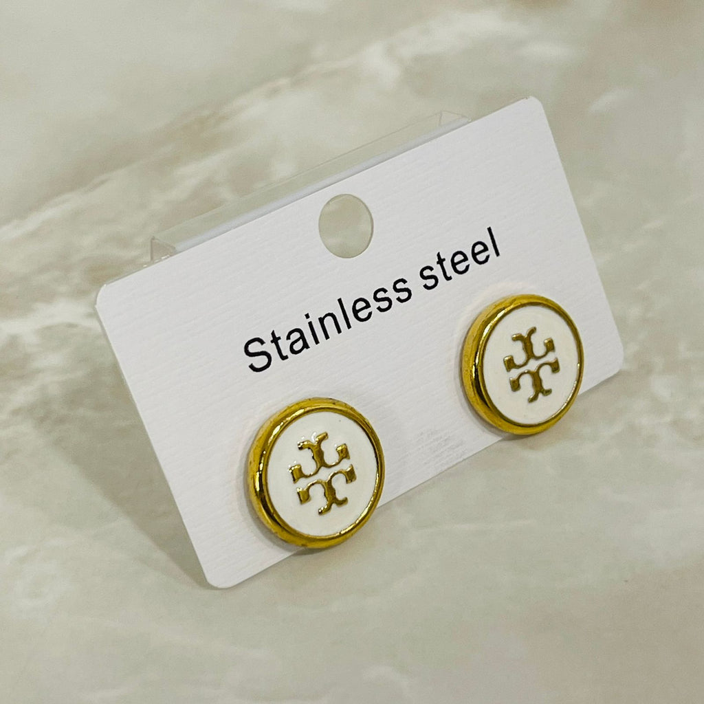 (White Stainless Steel Logo Studs)