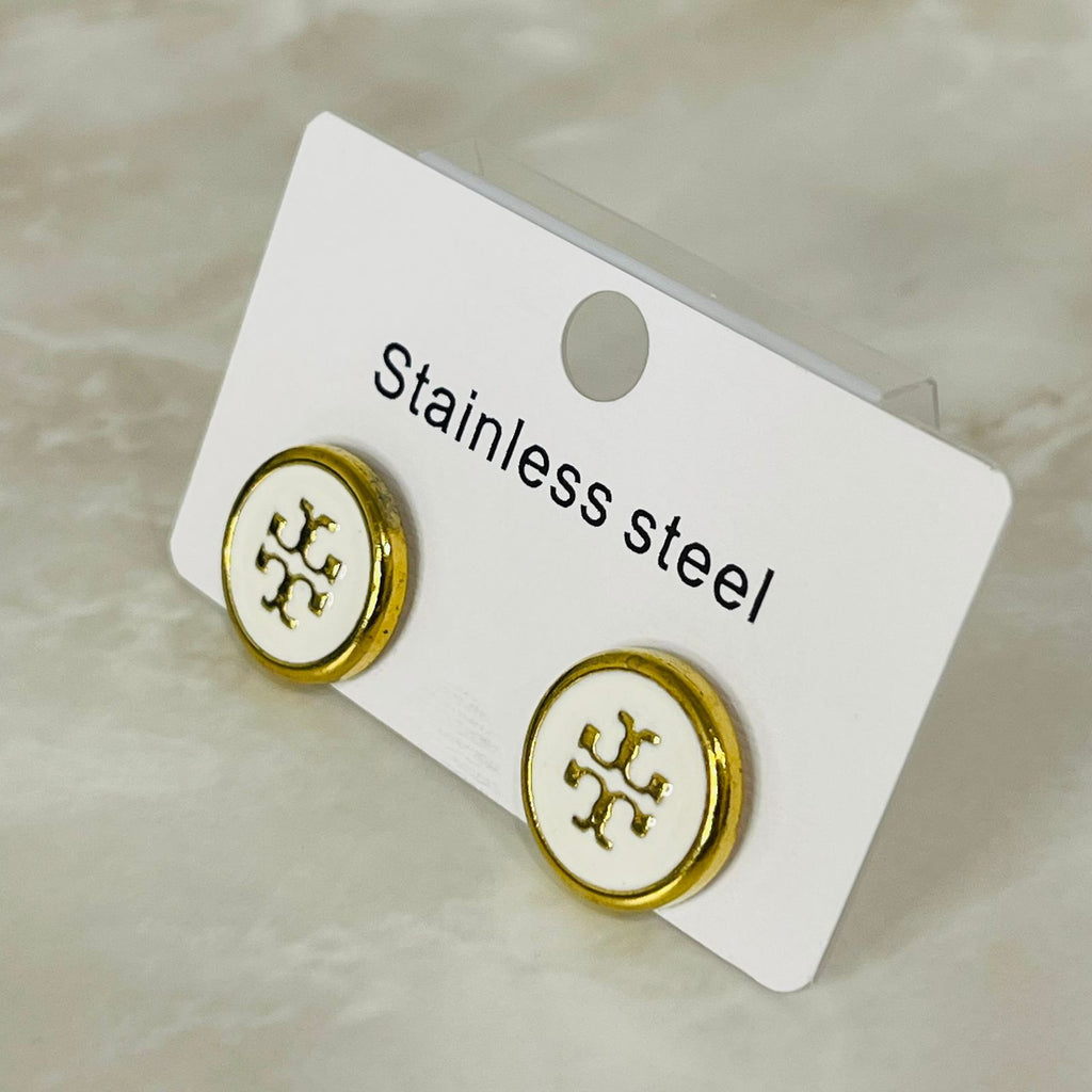 (White Stainless Steel Logo Studs)