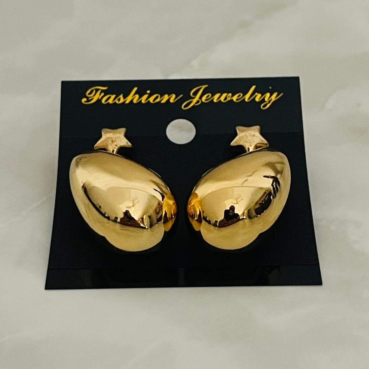 Golden Drop Star Earrings