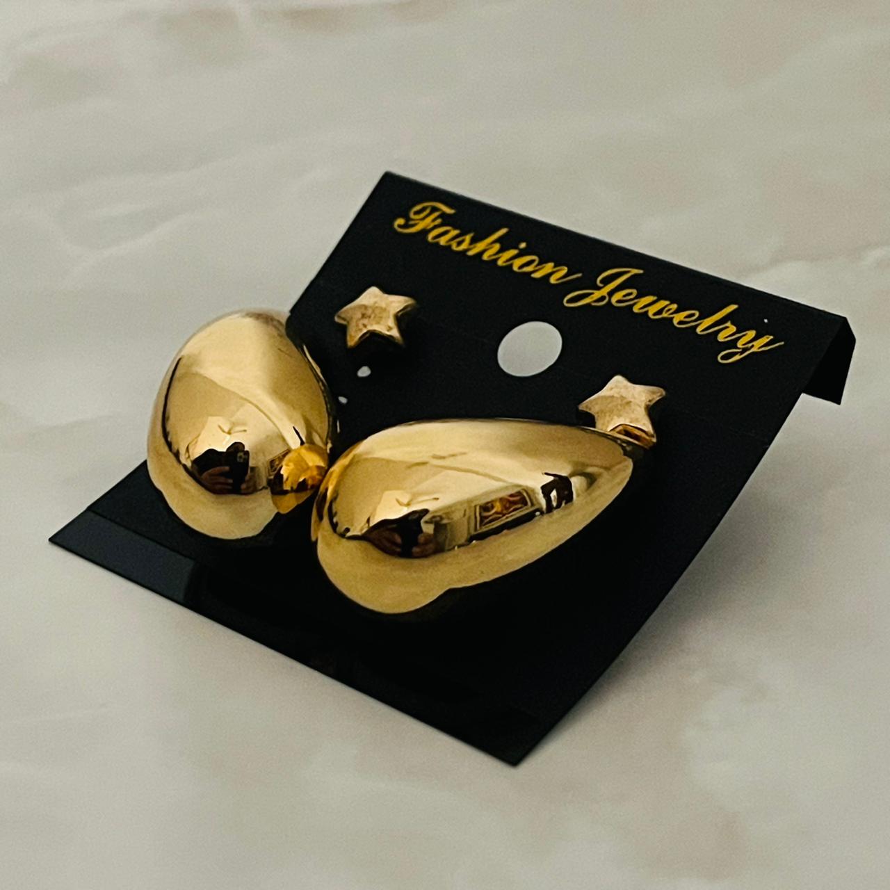 Golden Drop Star Earrings