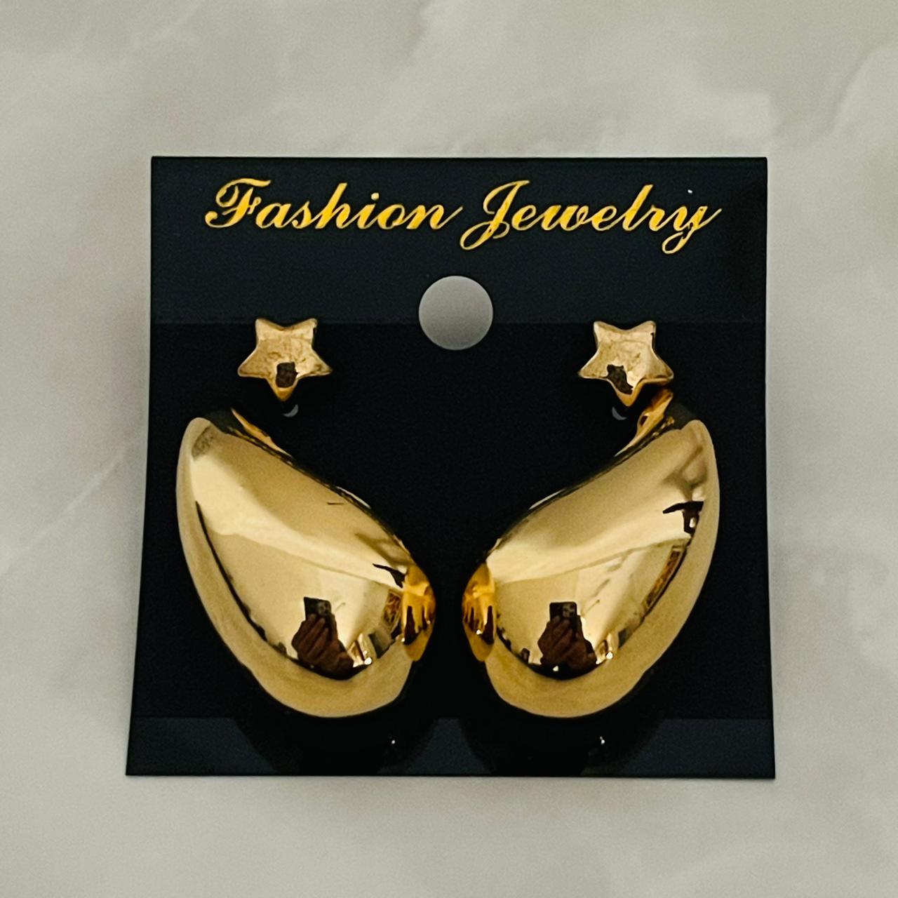 Golden Drop Star Earrings