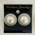 (Classic Pearl Stud – Silver Tone)
