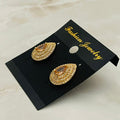 (Golden Teardrop Crystal Earrings