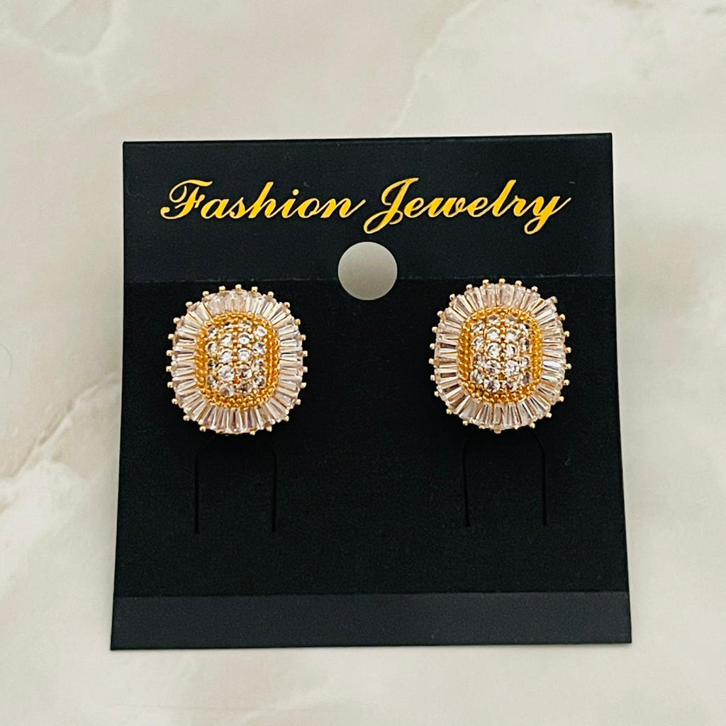 Gold Crystal Stud Earrings