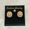 Gold Crystal Stud Earrings
