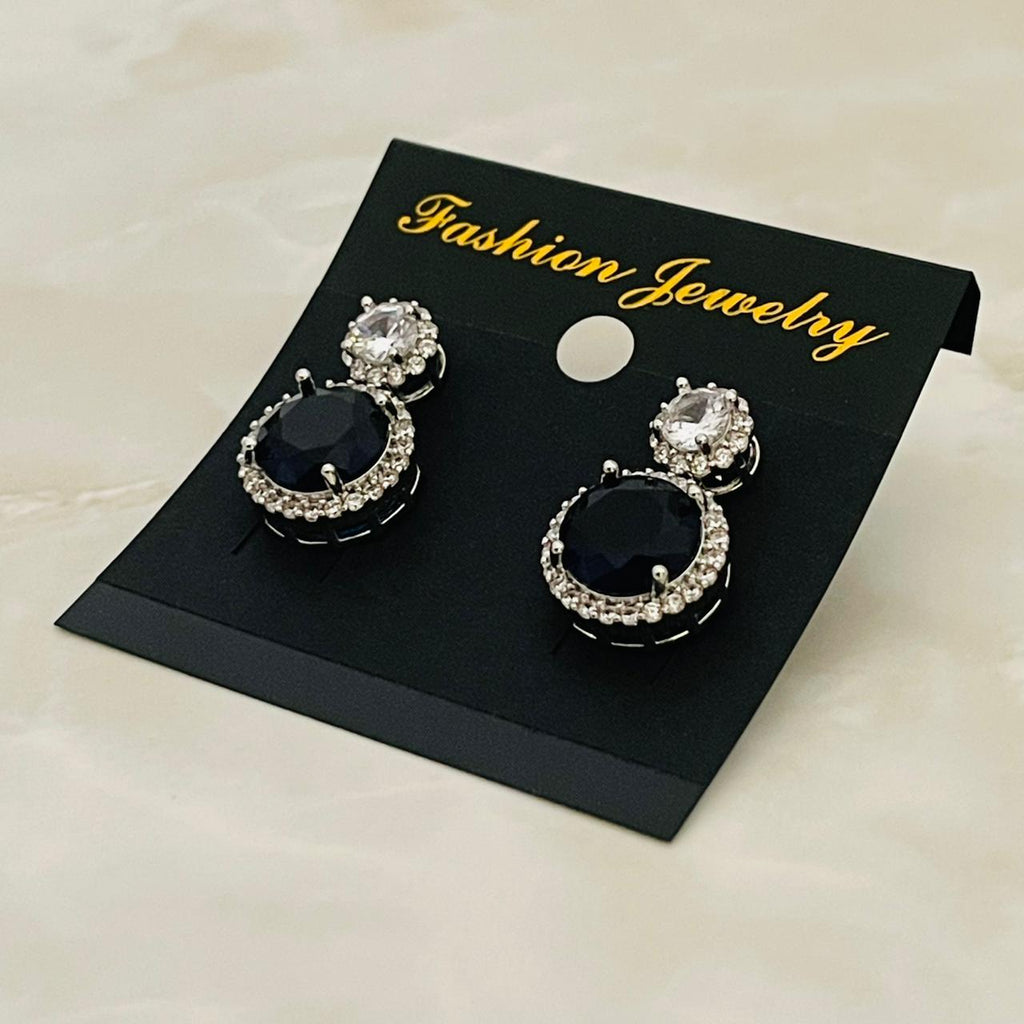 Midnight Halo Drop Studs