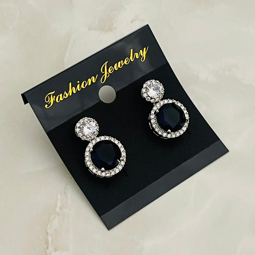 Midnight Halo Drop Studs