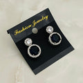 Midnight Halo Drop Studs