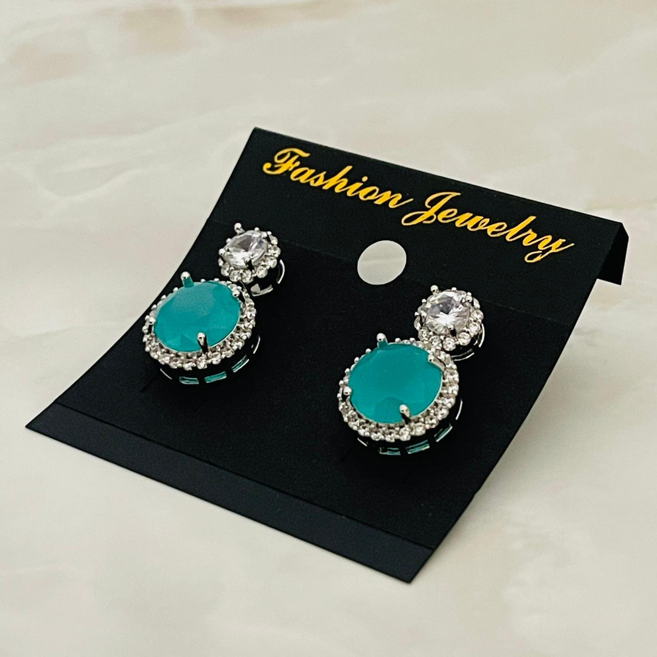 Aqua Drop Halo Studs
