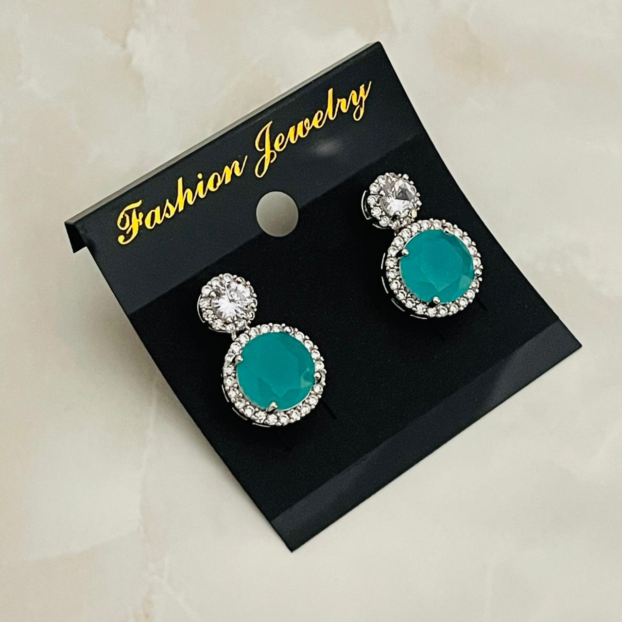 Aqua Drop Halo Studs