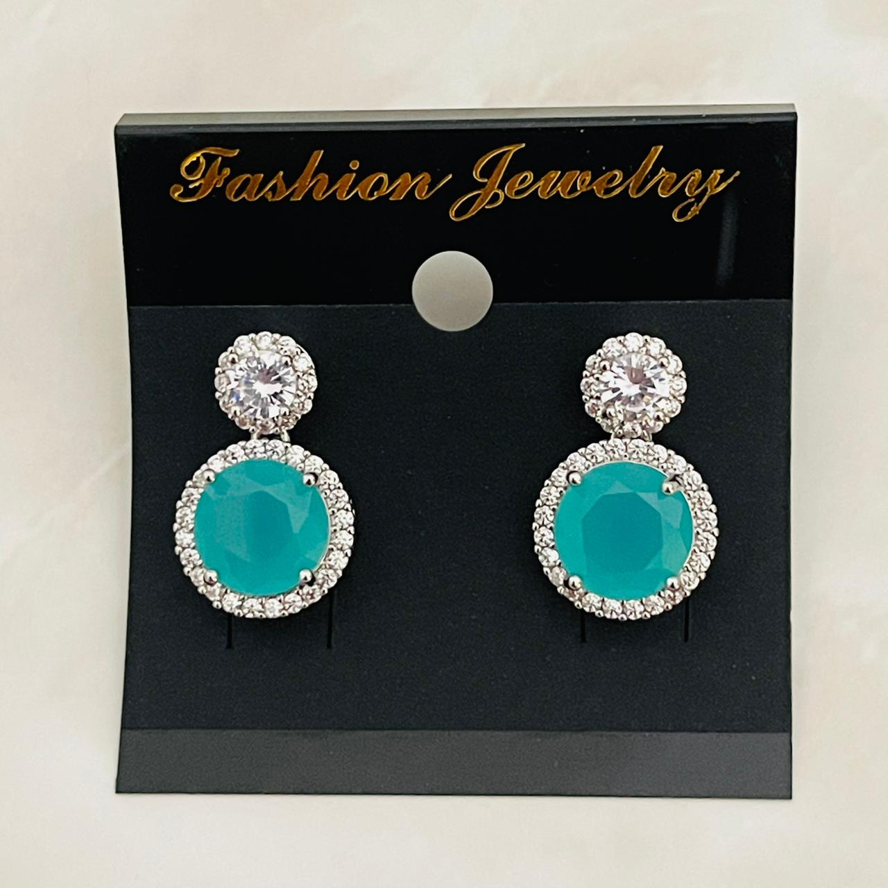 Aqua Drop Halo Studs