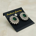 Emerald Floral Halo Studs