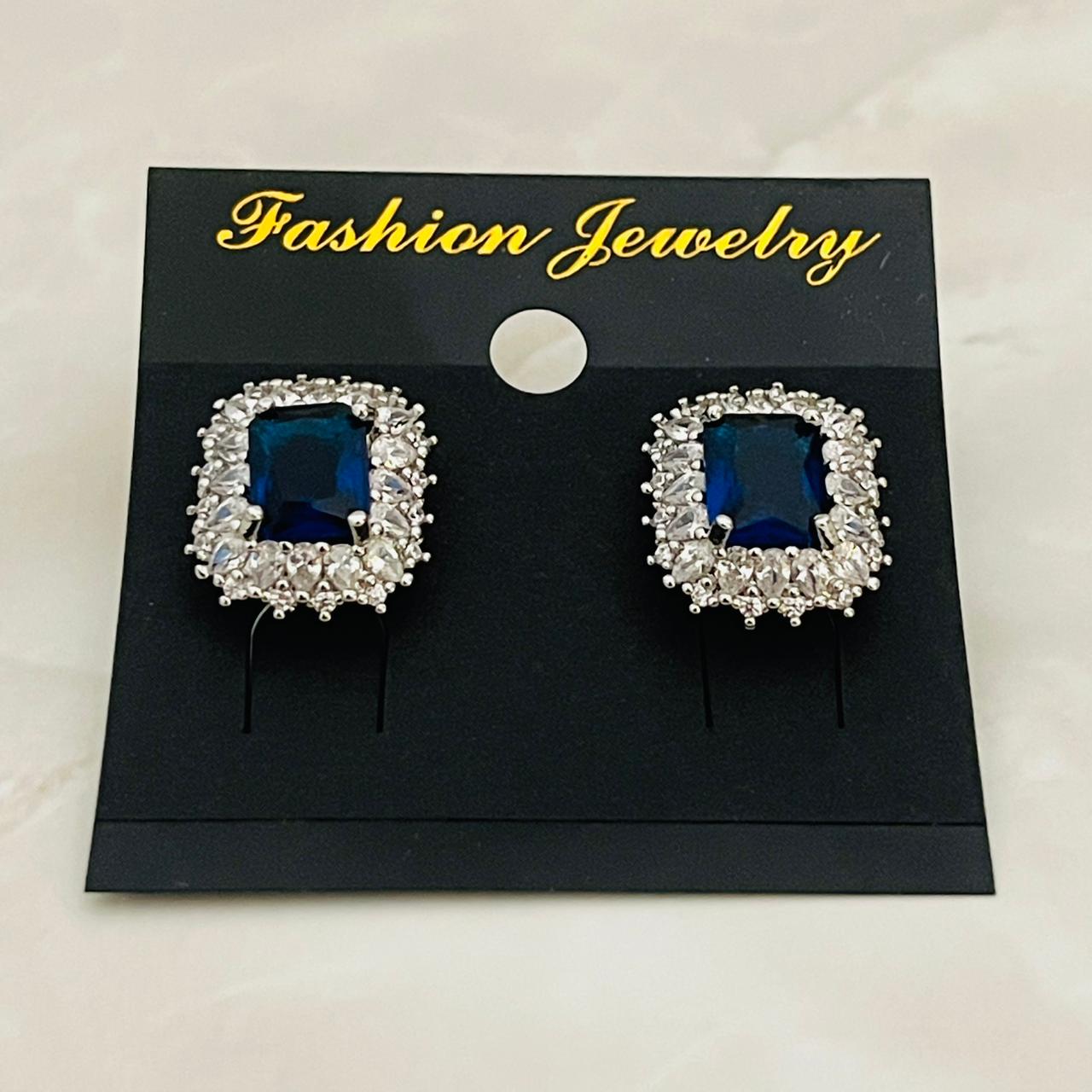 Sapphire Halo Studs