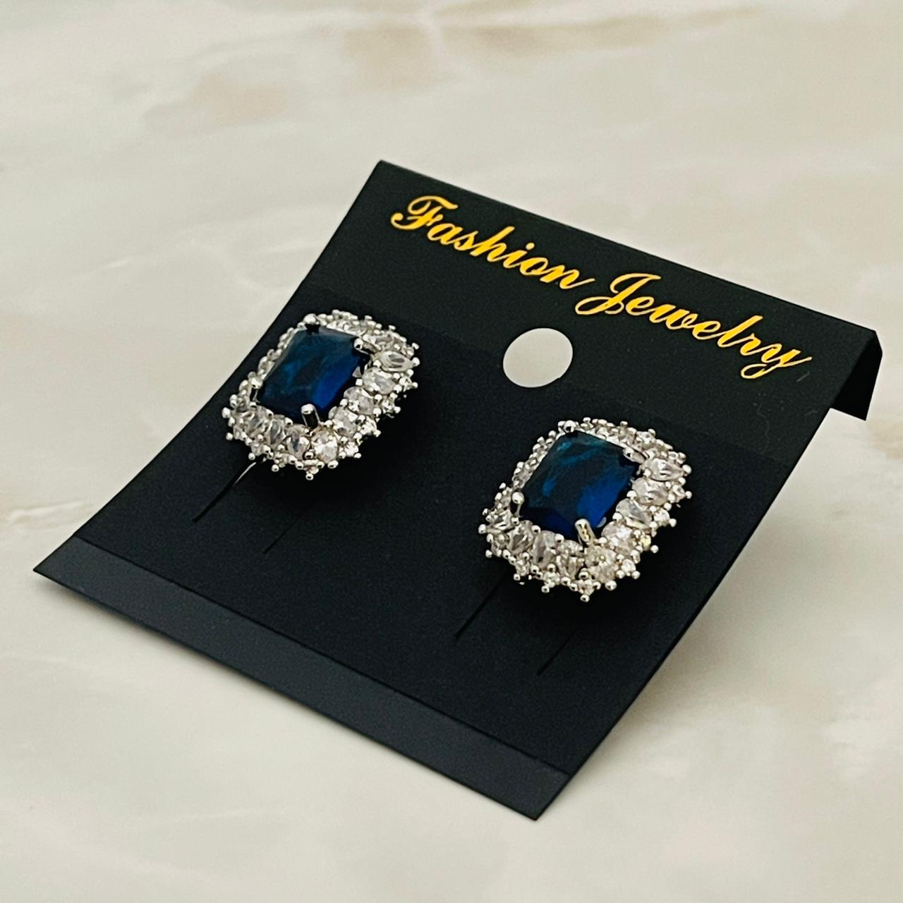 Sapphire Halo Studs
