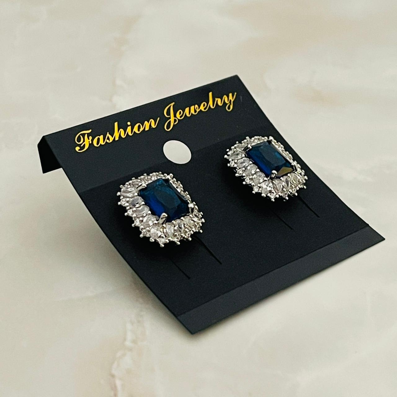 Sapphire Halo Studs