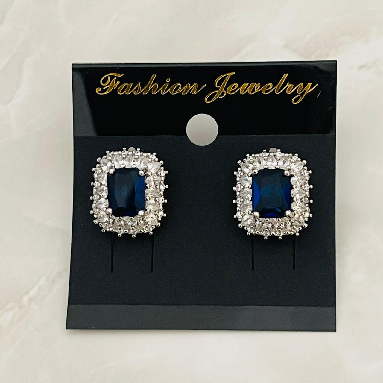 Sapphire Halo Studs