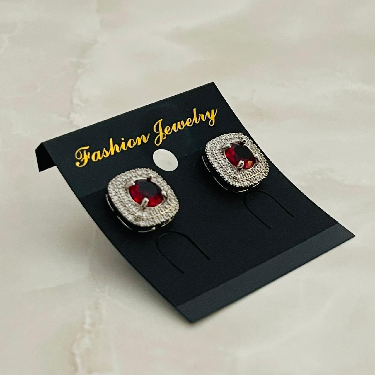 Ruby Halo Studs