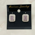 Blush Rectangle Halo Studs