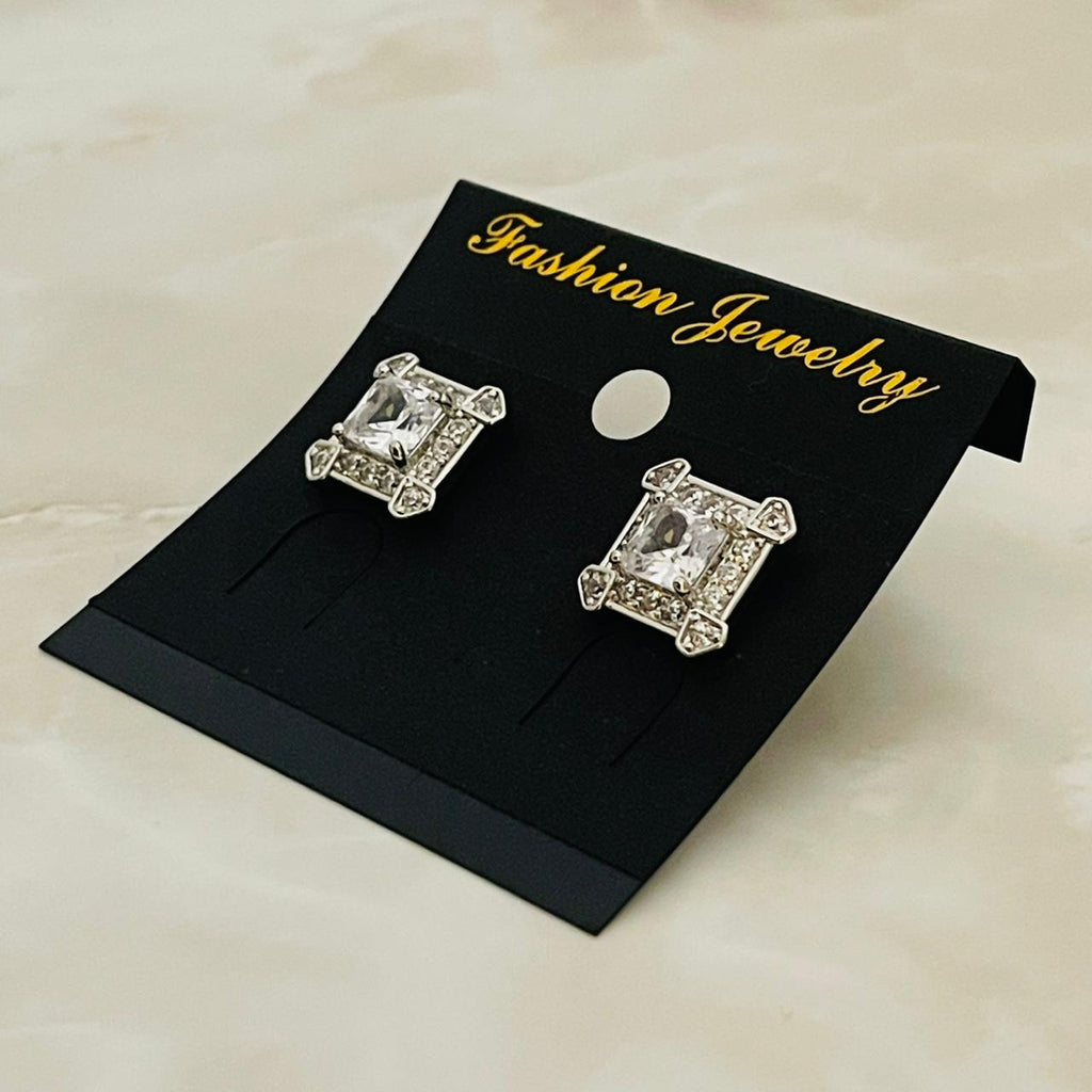 Princess Cut Halo Studs