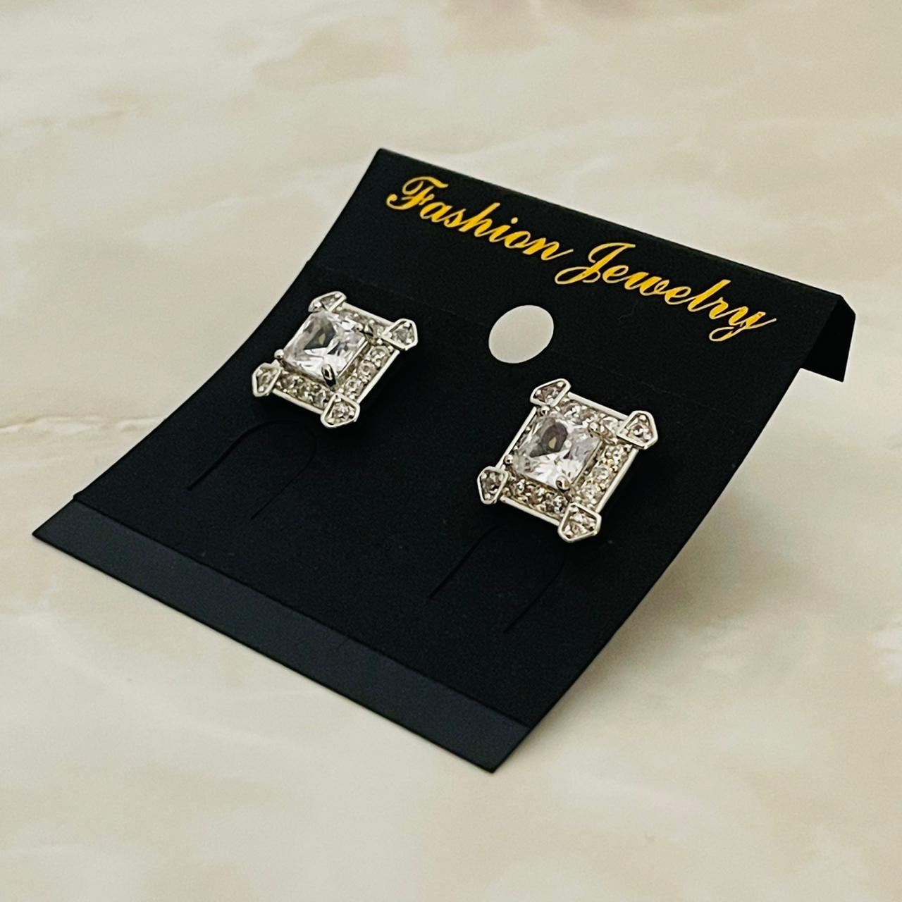 Princess Cut Halo Studs