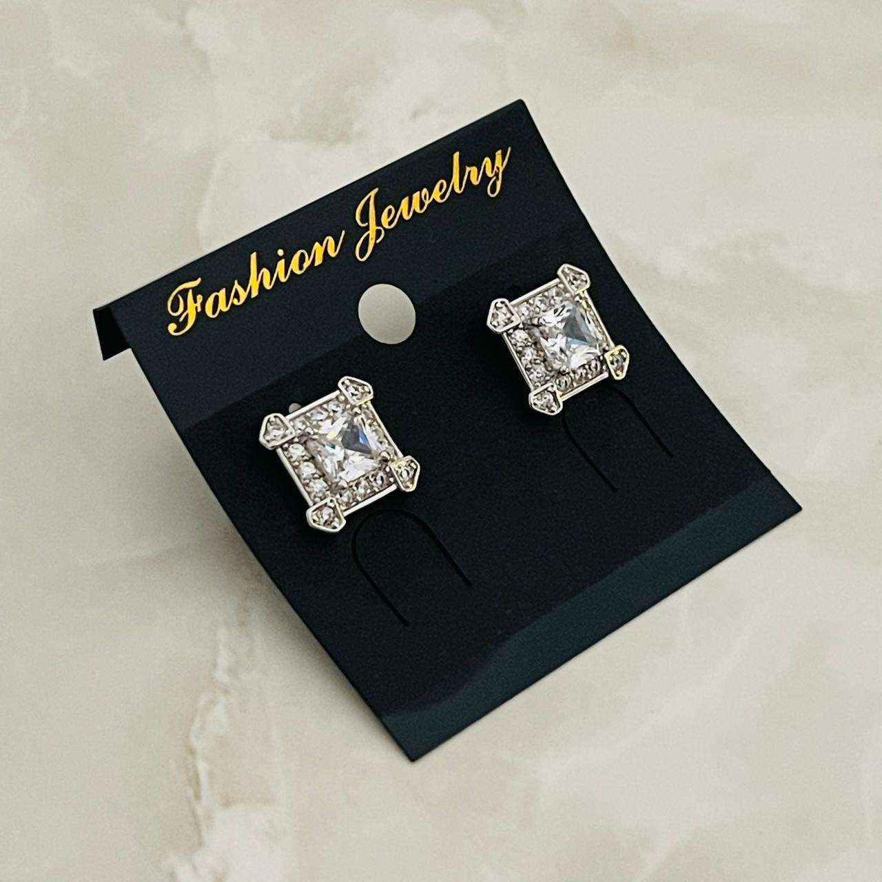 Princess Cut Halo Studs