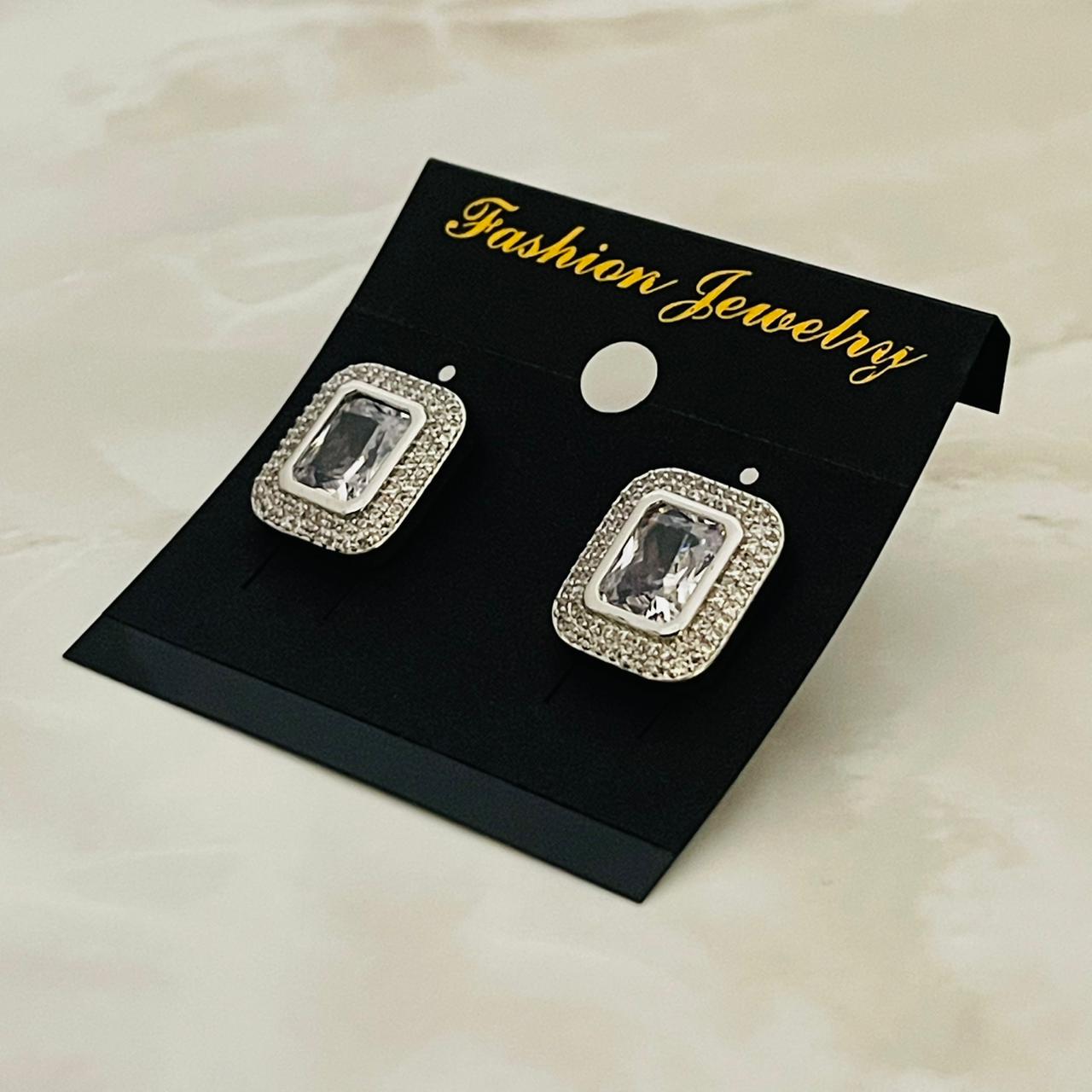 Crystal Square Halo Studs