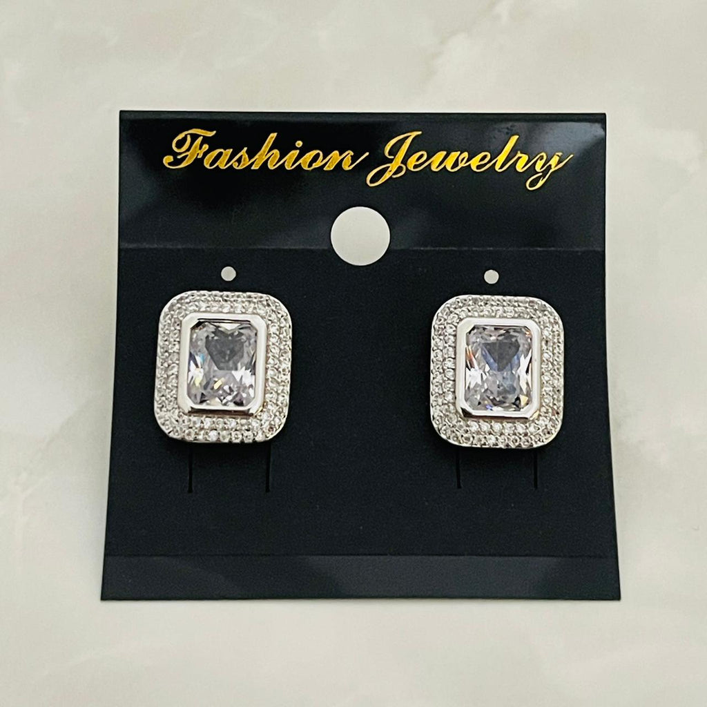 Crystal Square Halo Studs