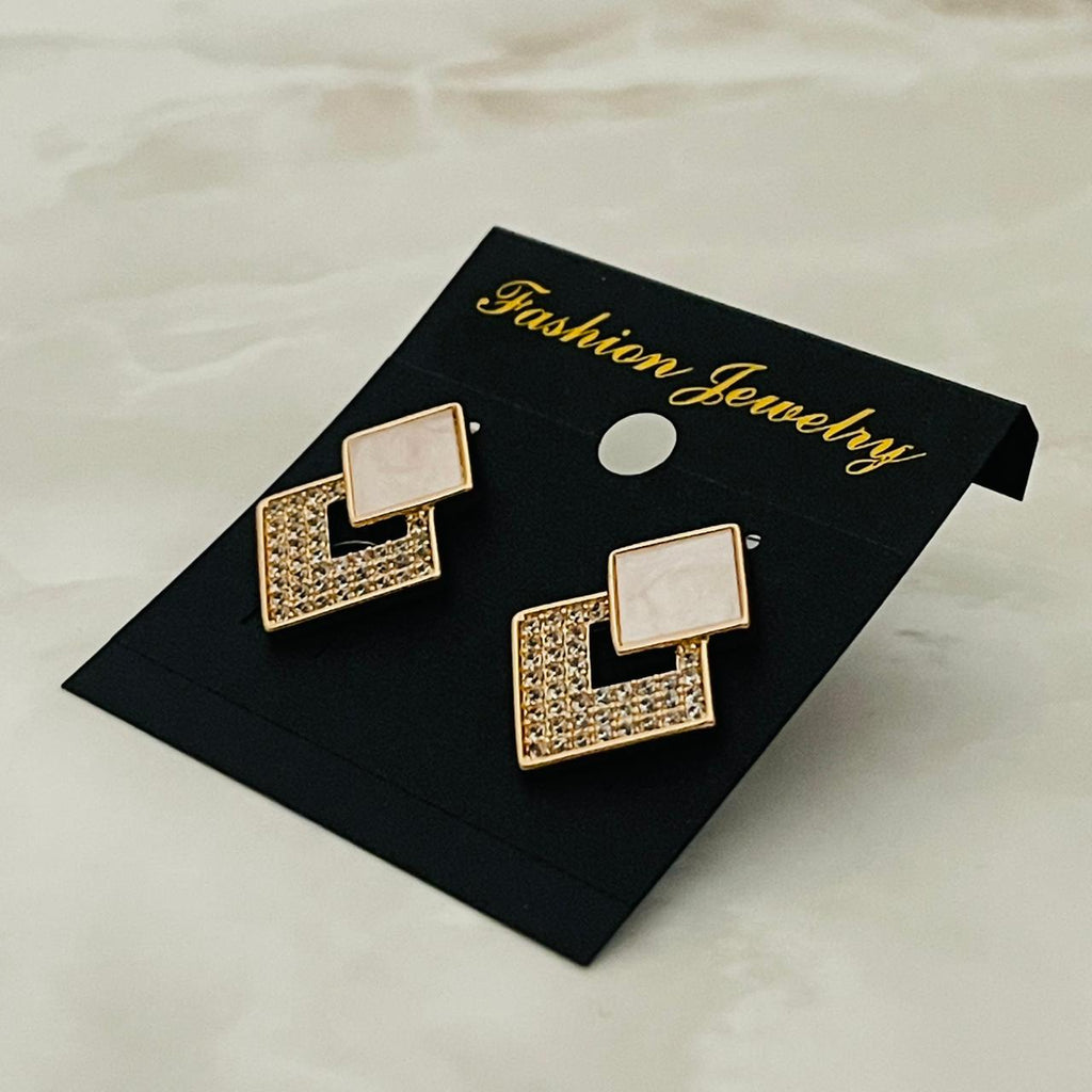 Crystal Square Link Studs