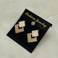 Crystal Square Link Studs