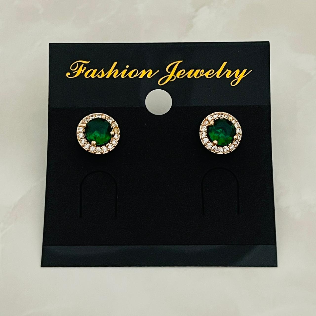 Emerald Halo Studs