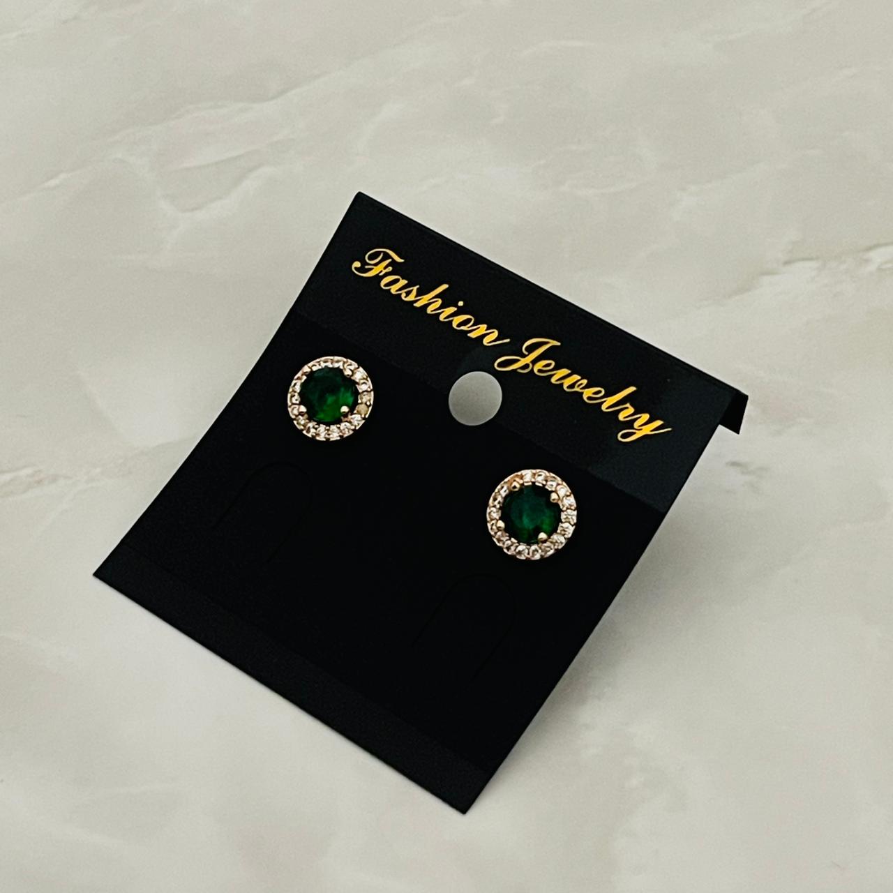 Emerald Halo Studs