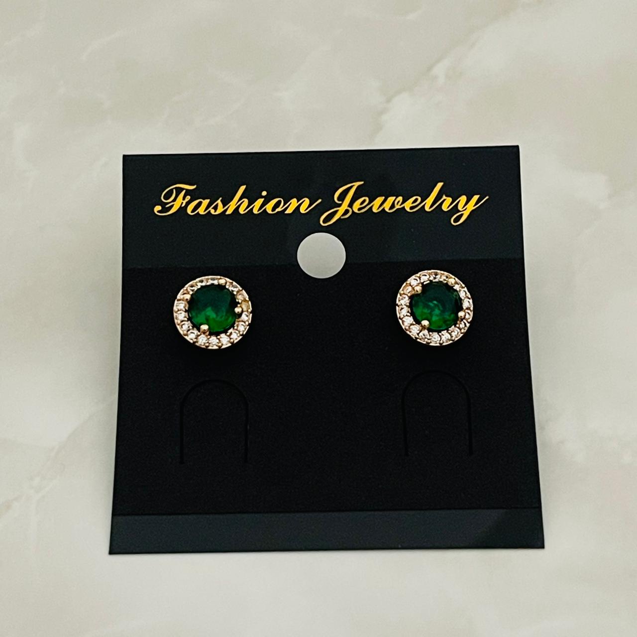Emerald Halo Studs