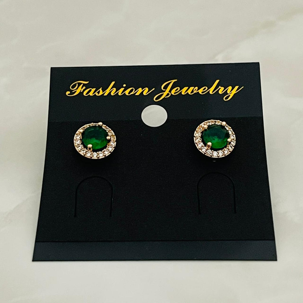 Emerald Halo Studs